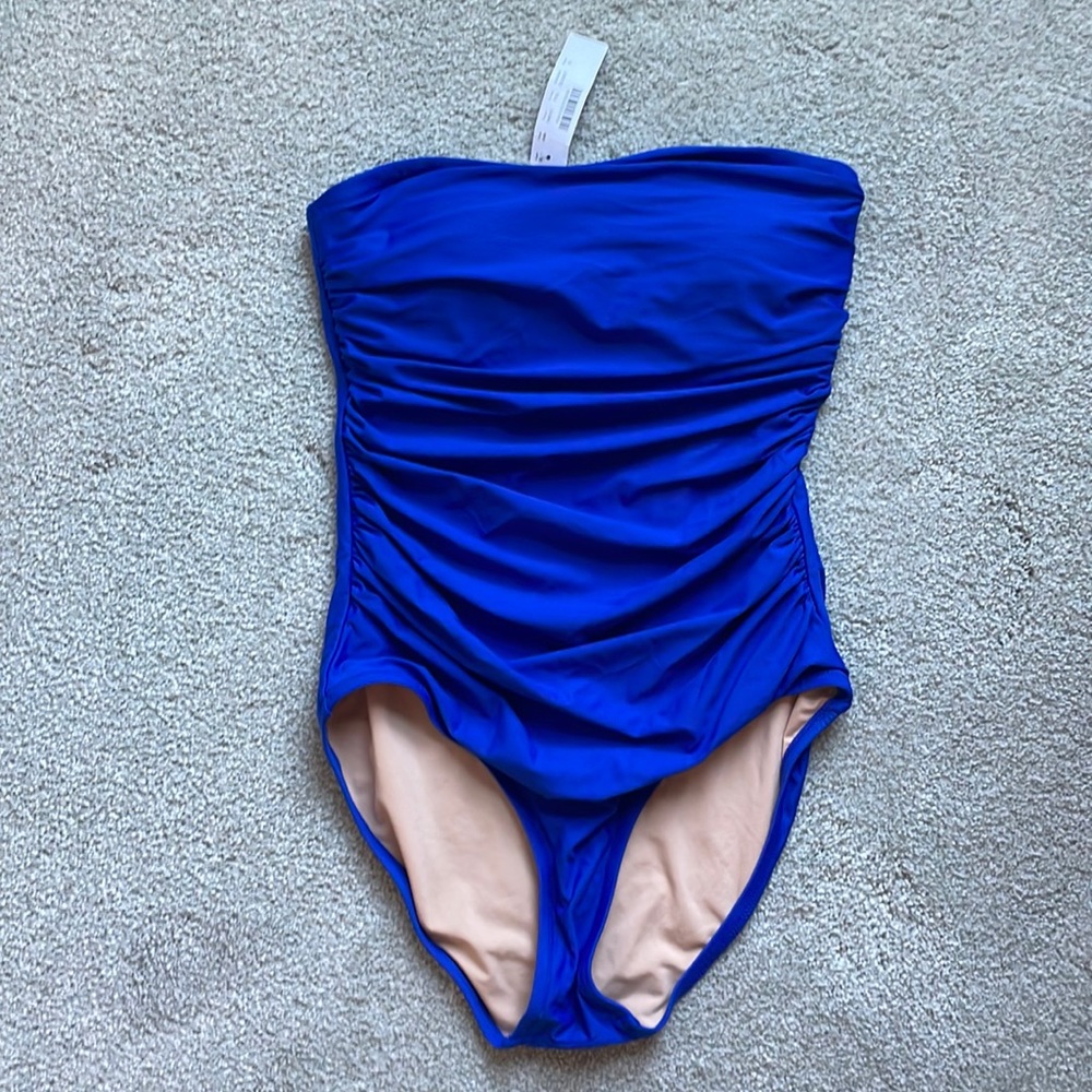JCrew strapless ruched swimsuit